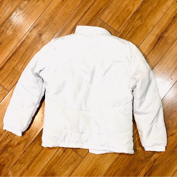 Kids 10 12 white faux down style puffer jacket coat winter autumn lightw… - Picture 7 of 8
